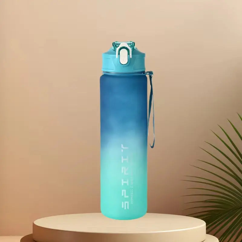 Motivational Sports Water Bottle with Time Marker & Straw – Leakproof, Flip Cover & Easy Carry