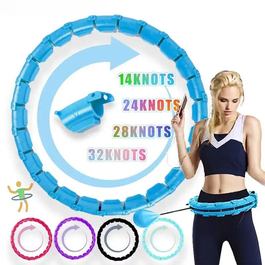 Adjustable Weighted Fitness Hoop – 2-in-1 Smart Hula Hoop for Core Workout & Massage