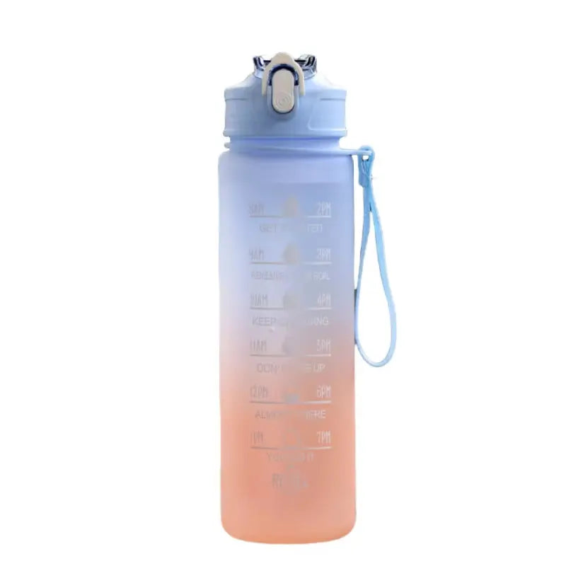 Motivational Sports Water Bottle with Time Marker & Straw – Leakproof, Flip Cover & Easy Carry