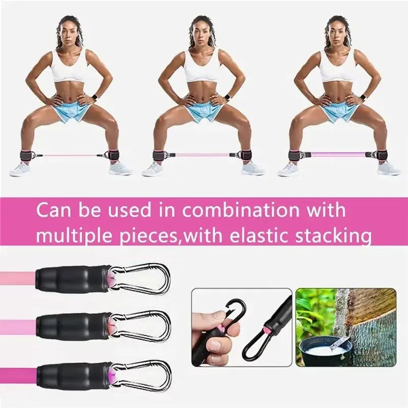 Adjustable Ankle Straps & Resistance Bands Set – Strength Training & Leg Workout for Home & Gym