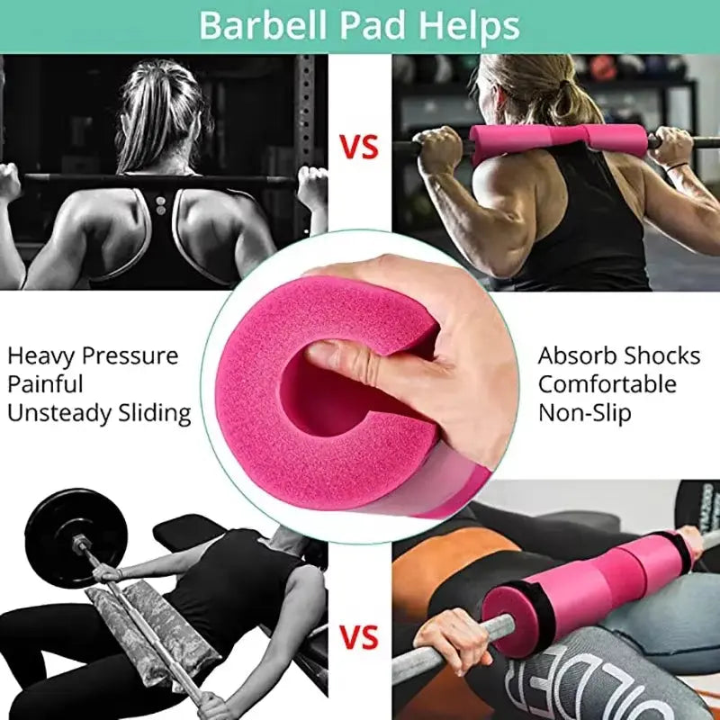 Barbell Pad with Safety Straps – Thick Foam Neck & Shoulder Support for Squats, Hip Thrusts & Weightlifting