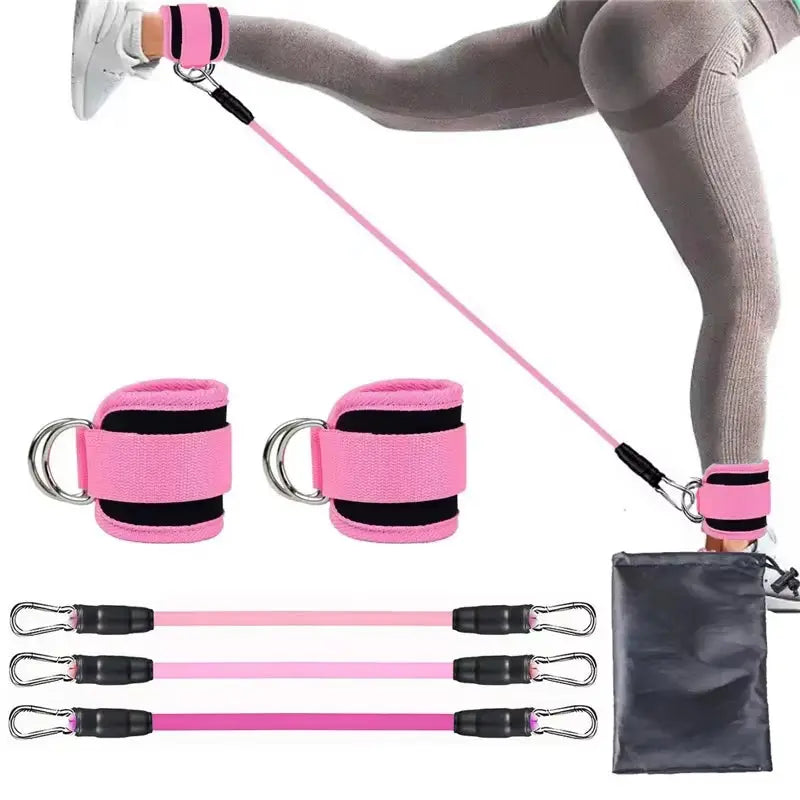 Adjustable Ankle Straps & Resistance Bands Set – Strength Training & Leg Workout for Home & Gym