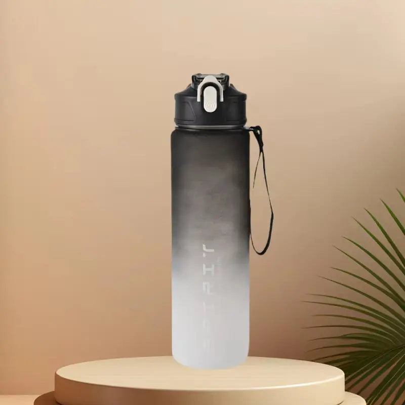 Motivational Sports Water Bottle with Time Marker & Straw – Leakproof, Flip Cover & Easy Carry