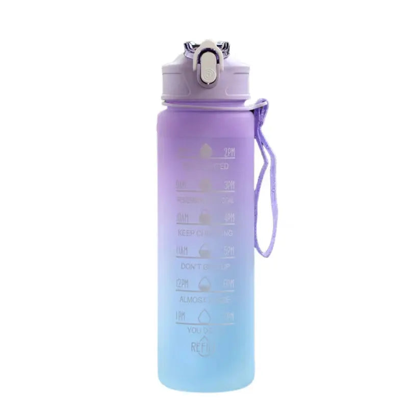 Motivational Sports Water Bottle with Time Marker & Straw – Leakproof, Flip Cover & Easy Carry