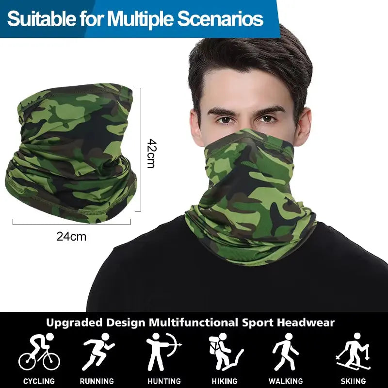 Breathable Multifunctional Face Mask & Neck Gaiter – UV Protection for Cycling, Hiking & Outdoor Sports