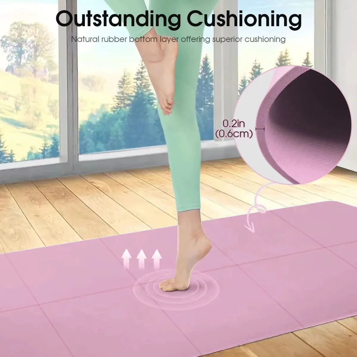 Non-Slip Yoga Mat – Lightweight, Cushioned & Waterproof Fitness Mat for Home, Gym & Travel